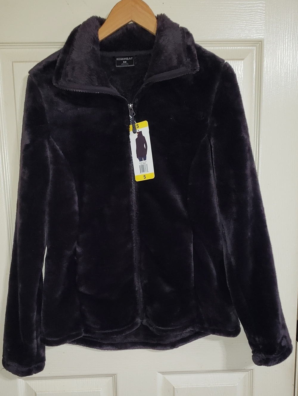 32 DEGREES HEAT PLUSH ZIP SOFT COZY VELOUR EGGPLANT JACKET NEW PURPLE